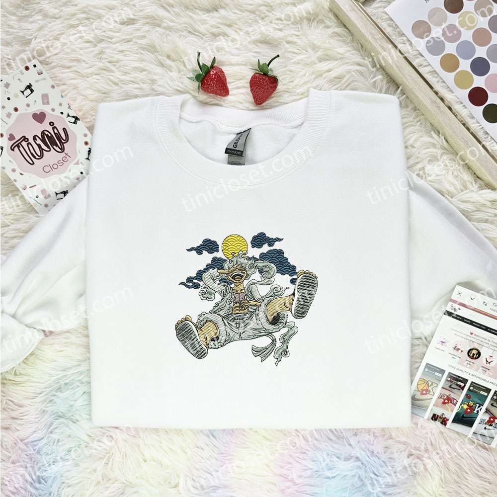 Luffy Gear 5 Moon One Piece Anime Embroidered Shirt