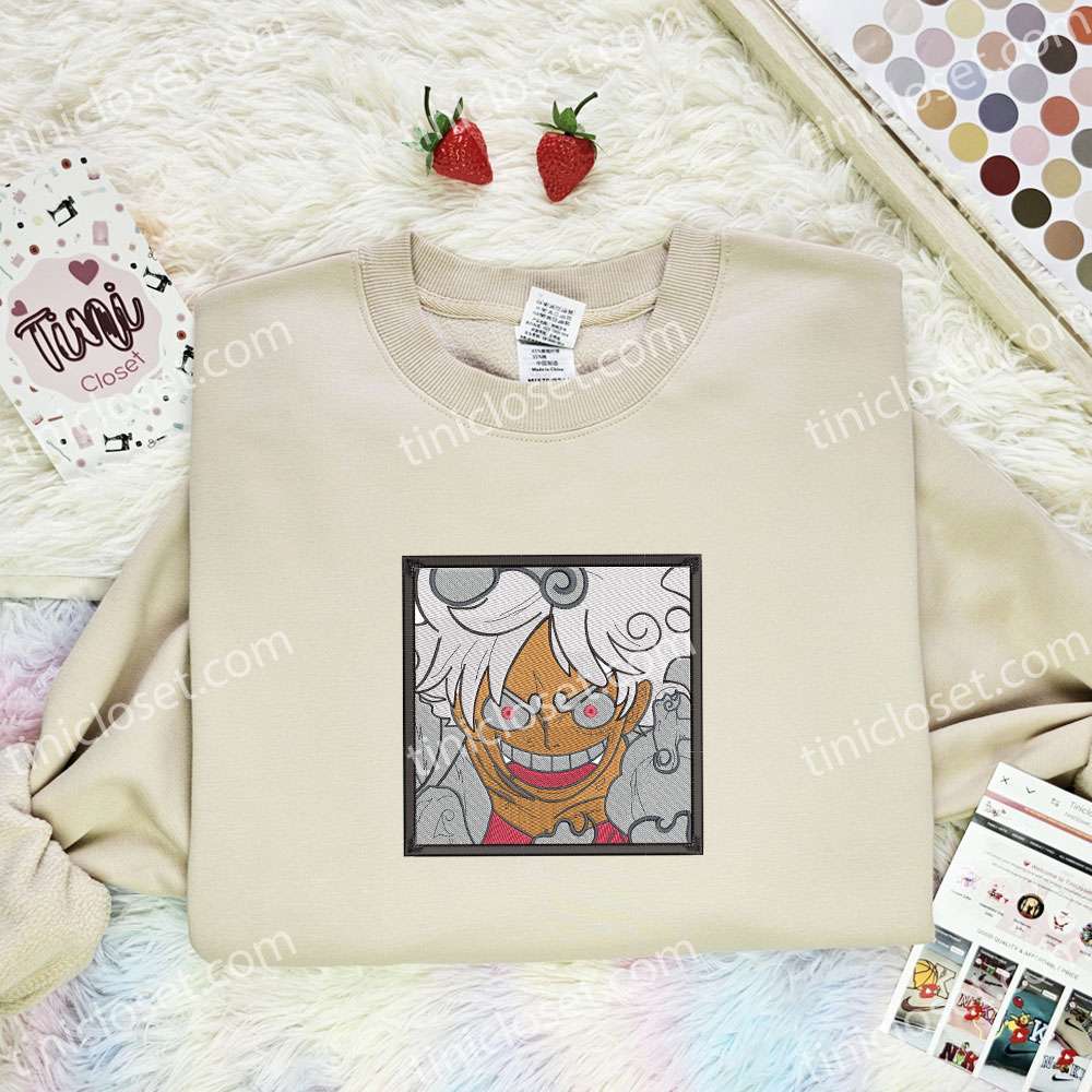 Luffy Gear 5 One Piece Anime Embroidered Shirt