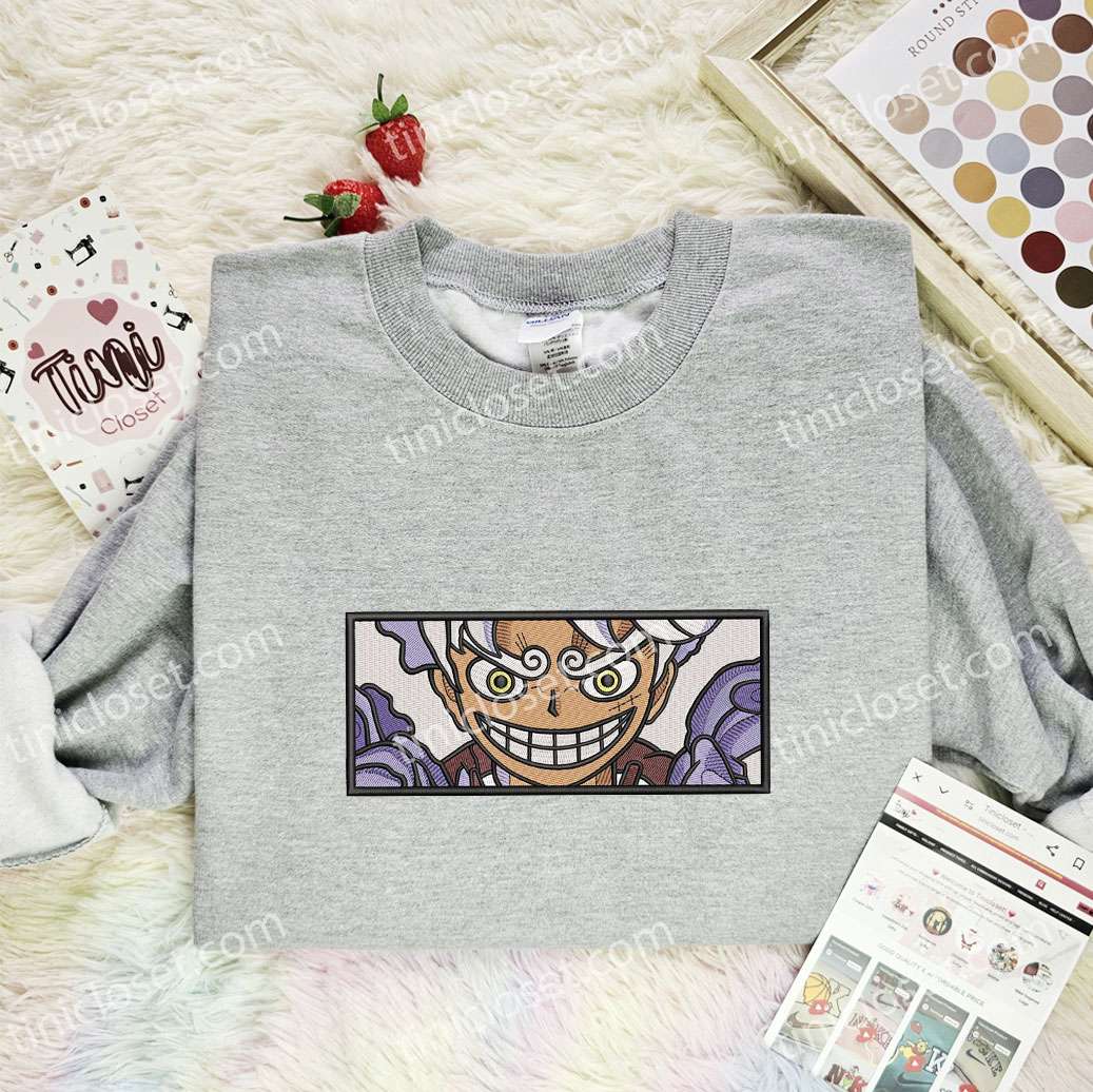 Luffy Gear 5 One Piece Anime Embroidered Shirt