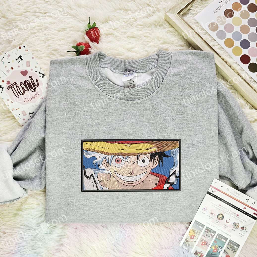 Luffy Half Gear 5 One Piece Anime Embroidered Shirt