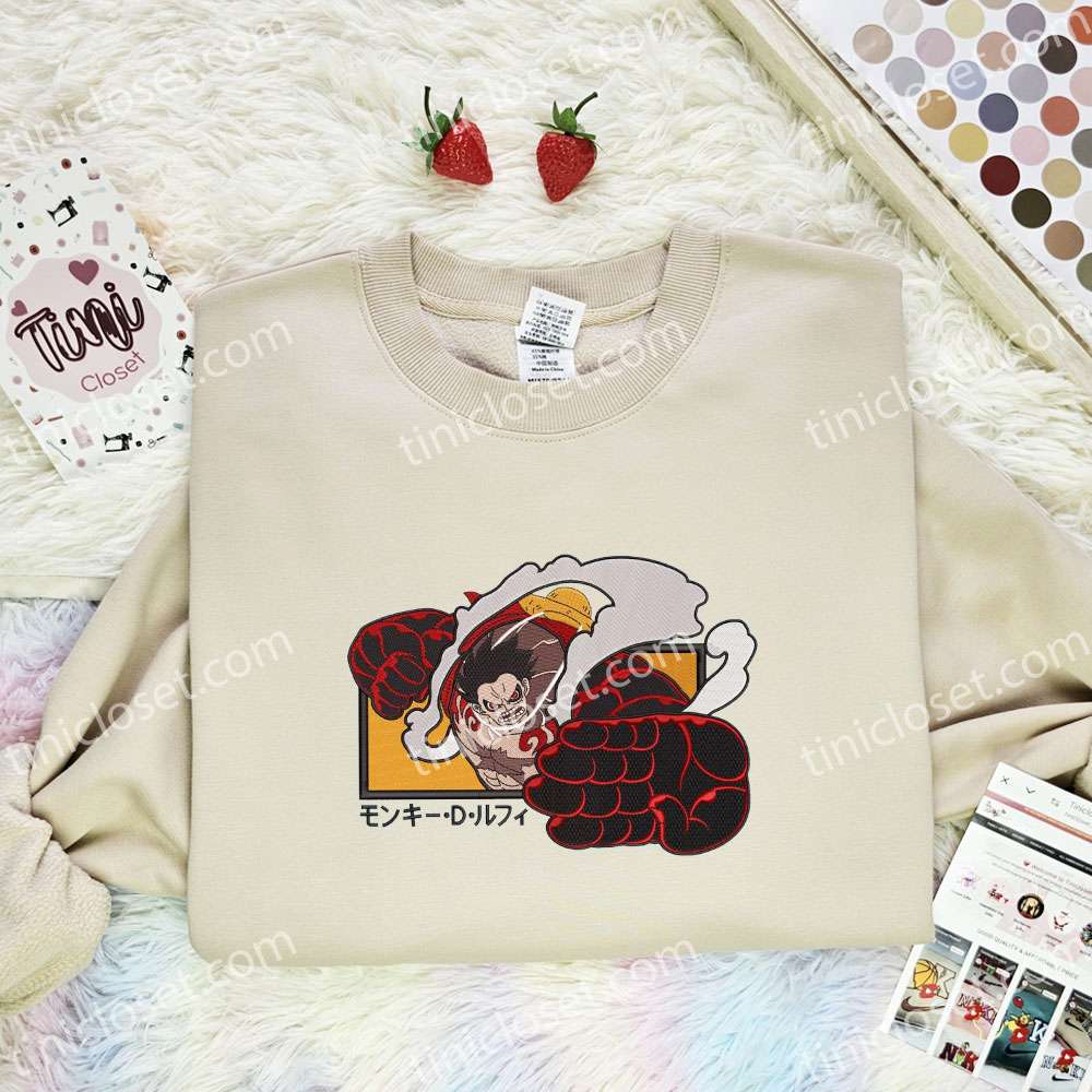 Luffy Snake Man One Piece Anime Embroidered Shirt