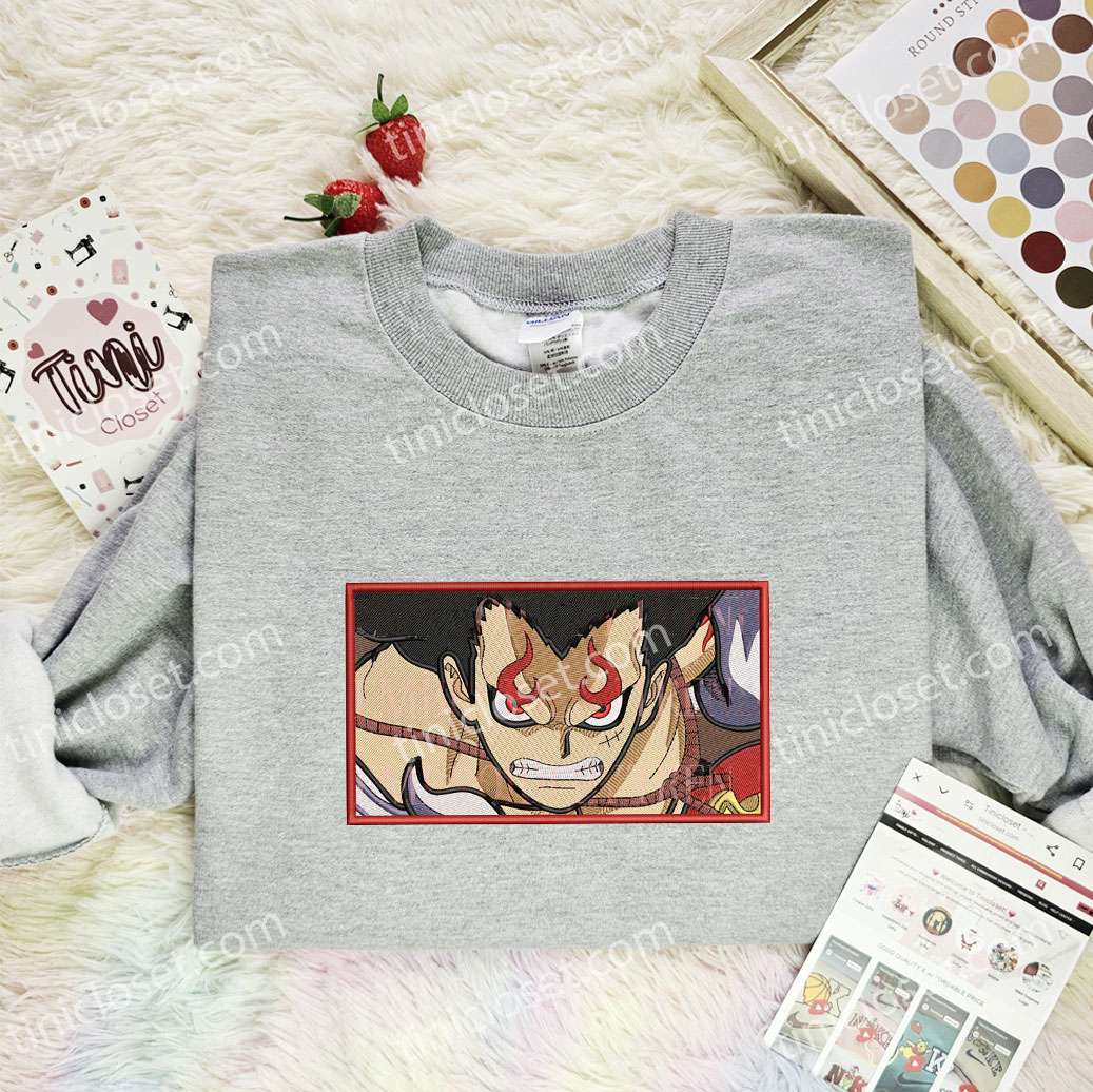 Luffy Snake Man One Piece Anime Embroidered Shirt