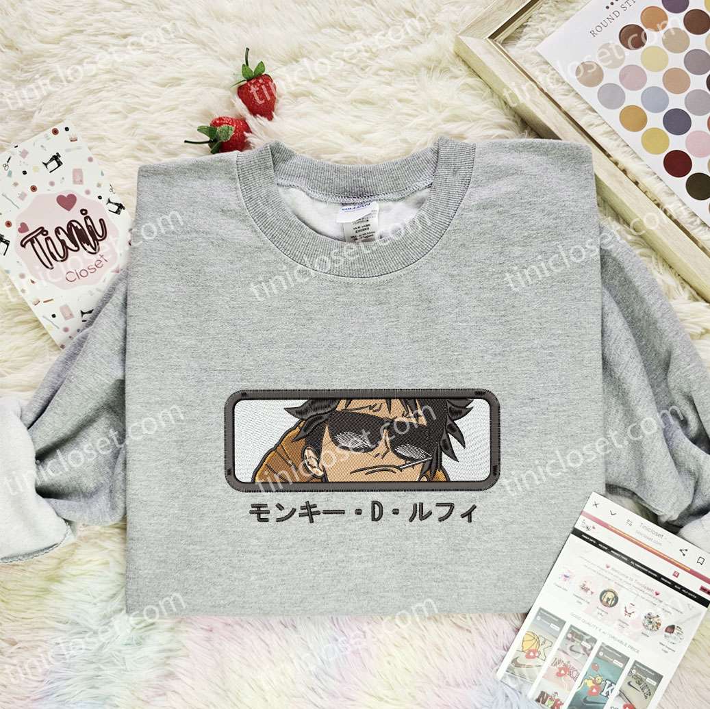 Luffy Thug Life One Piece Anime Embroidered Shirt