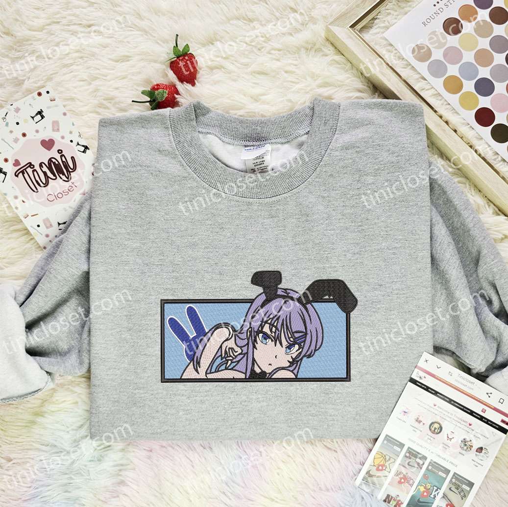 Mai Sakurajima Bunny Girl Anime Embroidered Shirt