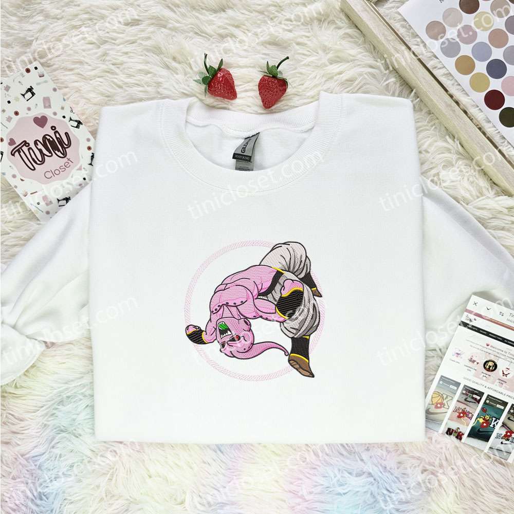 Majin Buu Flipping Dragon Ball Anime Embroidered Shirt