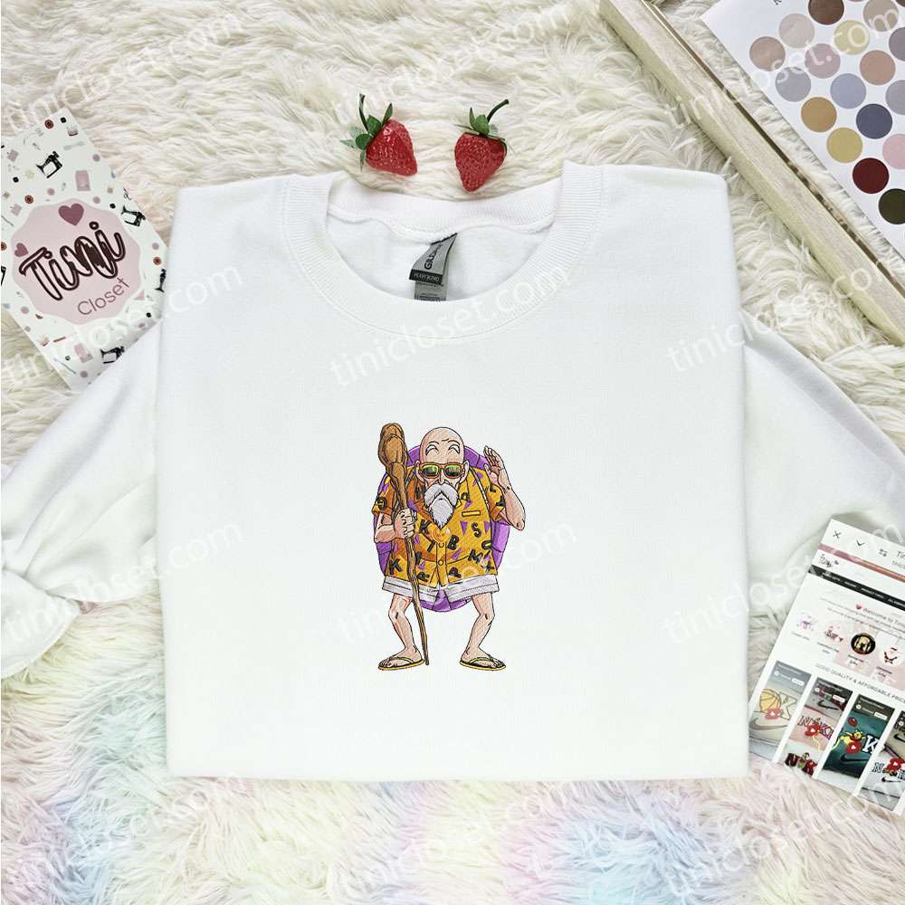 Master Roshi Beach Dragon Ball Anime Embroidered Shirt