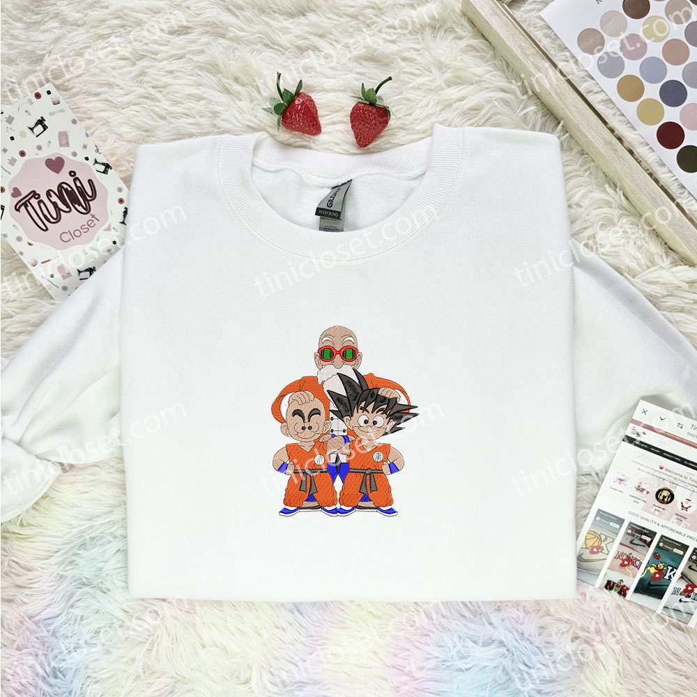 Master Roshi Goku Krillin Dragon Ball Anime Embroidered Shirt