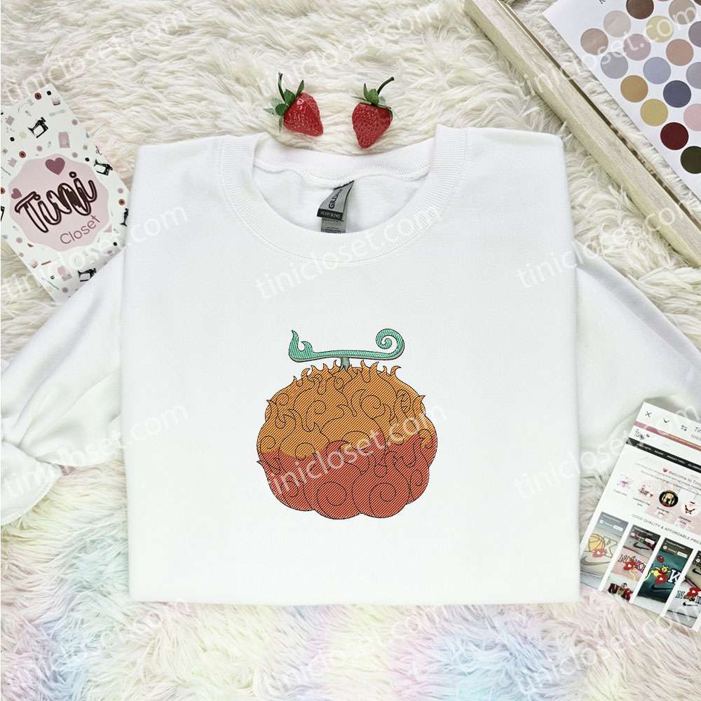 Mera Mera Devil Fruit One Piece Anime Embroidered Shirt