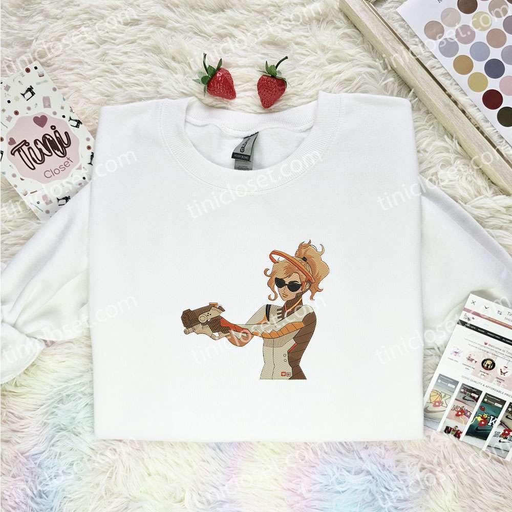 Mercy Overwatch Video Game Characters Embroidered Shirt