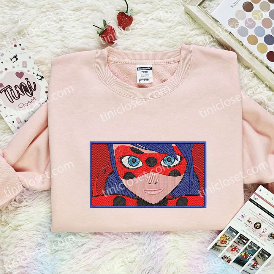 Miraculous Ladybug Embroidered Shirt, Cartoon Embroidered Hoodie, Best Gift Idea