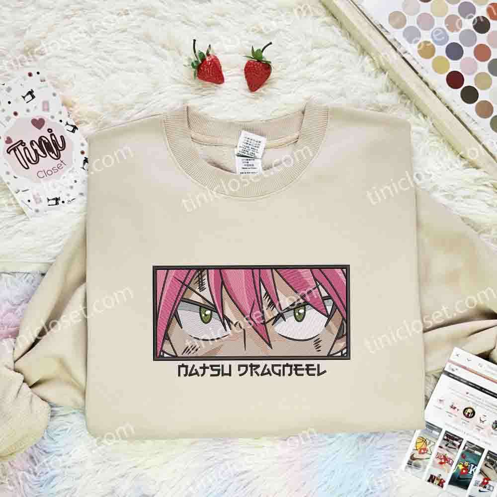 Natsu Dragneel Eyes Fairy Tail Anime Embroidered Shirt