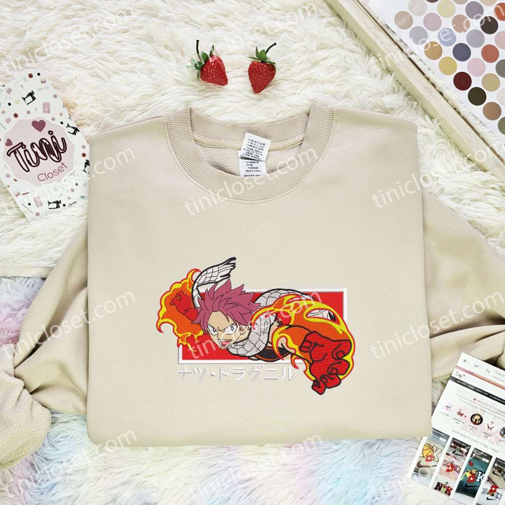 Natsu Dragneel Fairy Tail Anime Embroidered Shirt