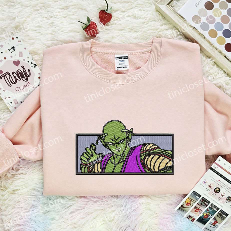 Piccolo Embroidered Shirt, Dragon Ball Embroidered Hoodie, Anime Embroidered Sweatshirt