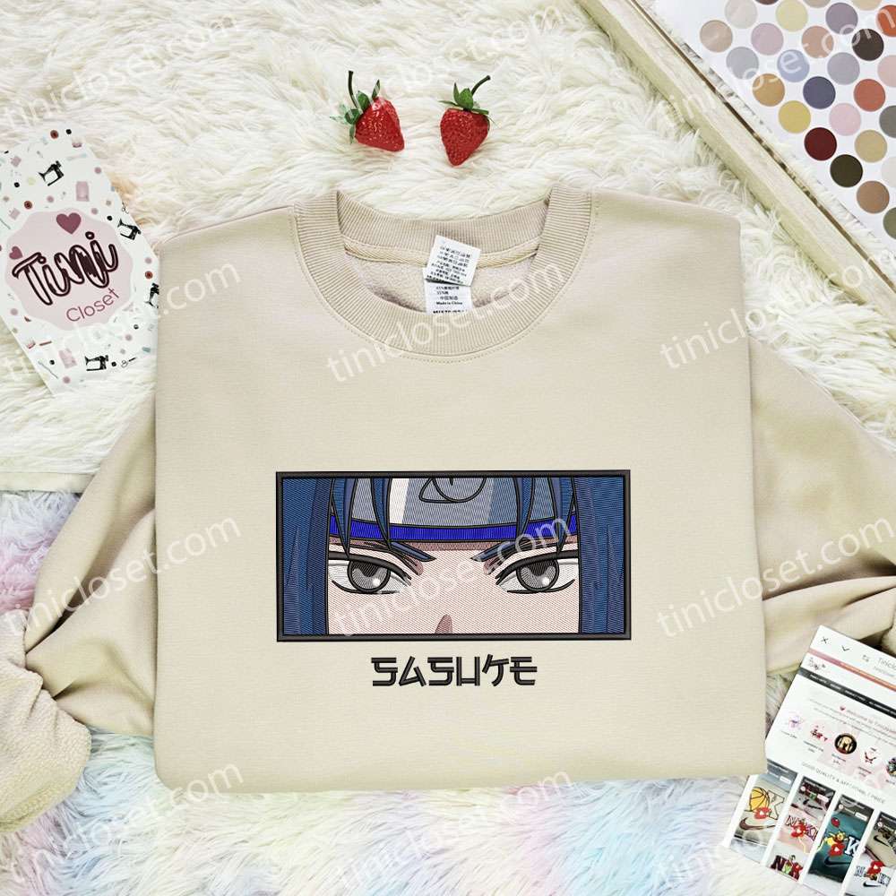 Sasuke Eyes Embroidered Shirt, Dragon Ball Embroidered Hoodie, Anime Embroidered T-Shirt