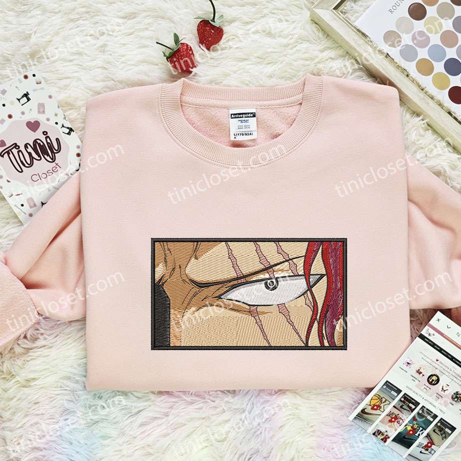Shanks Eye Embroidered Shirt, One Piece Embroidered Hoodie, Anime Embroidered Sweatshirt