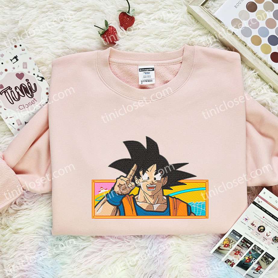 Son Goku Embroidered Shirt, Dragon Ball Embroidered Hoodie, Anime Embroidered Sweatshirt