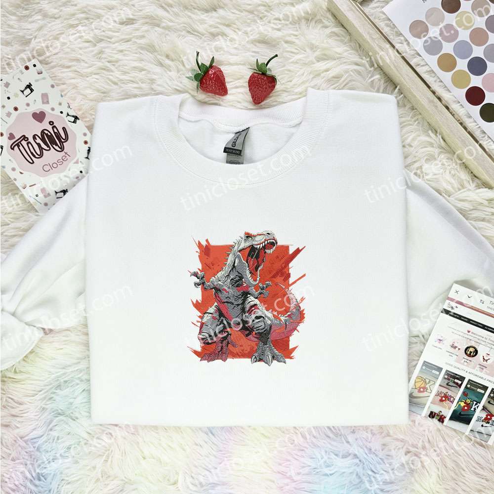 T-Rex Dinosaur Animal Embroidered Shirt