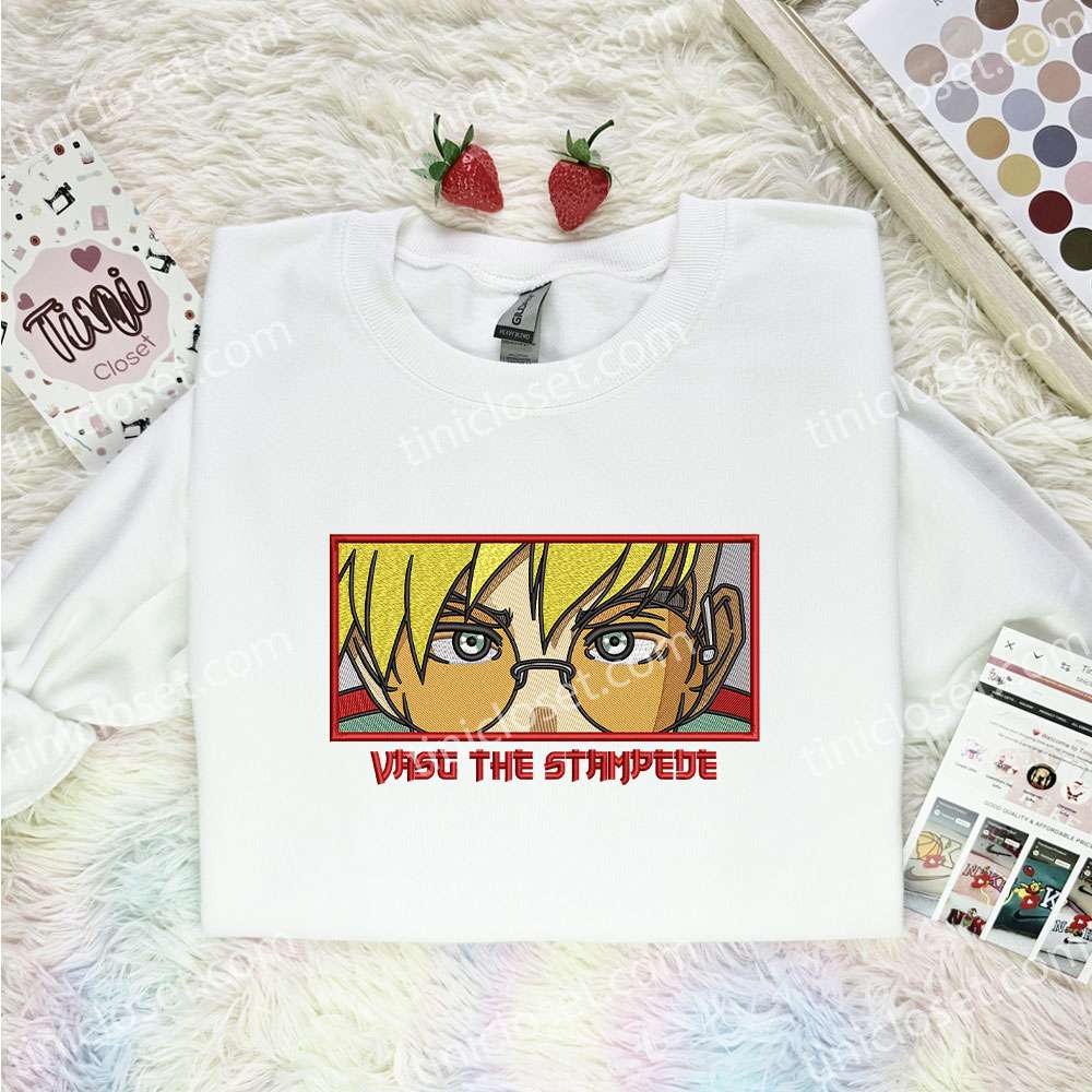 Vash The Stampede Embroidered Shirt, Trigun Embroidered Hoodie, Anime Embroidered Sweatshirt