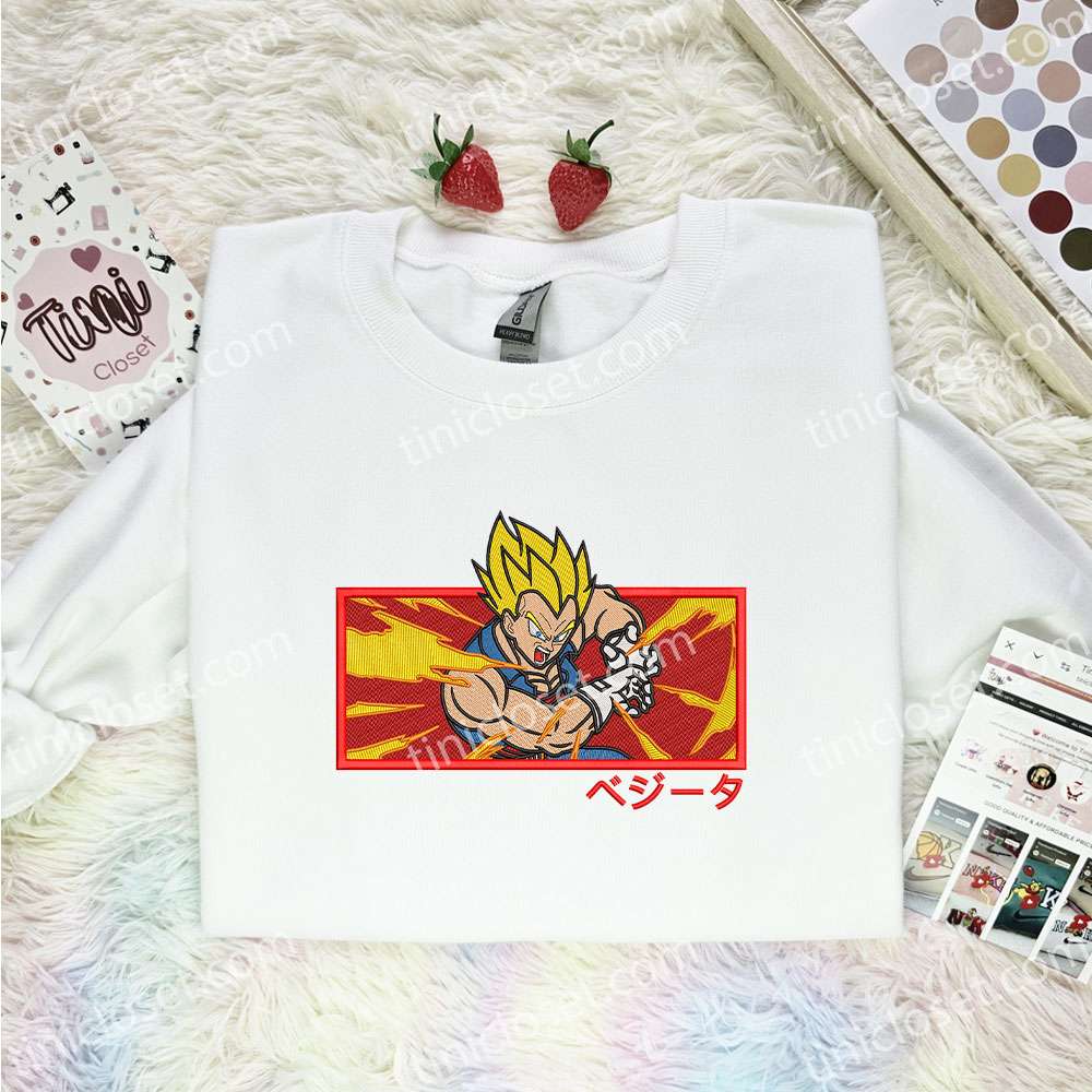 Vegeta Power Dragon Ball Anime Embroidered Shirt