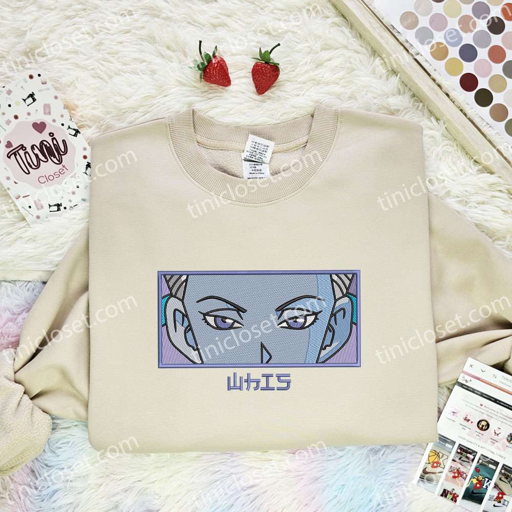 Whis Eyes Embroidered Shirt, Dragon Ball Embroidered Hoodie, Anime Embroidered T-Shirt