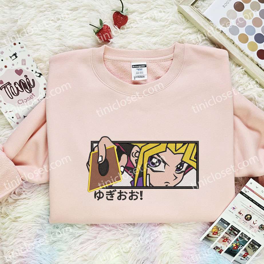 Yugi Muto Embroidered Shirt, Yu Gi Oh Embroidered Hoodie, Anime Embroidered T-Shirt