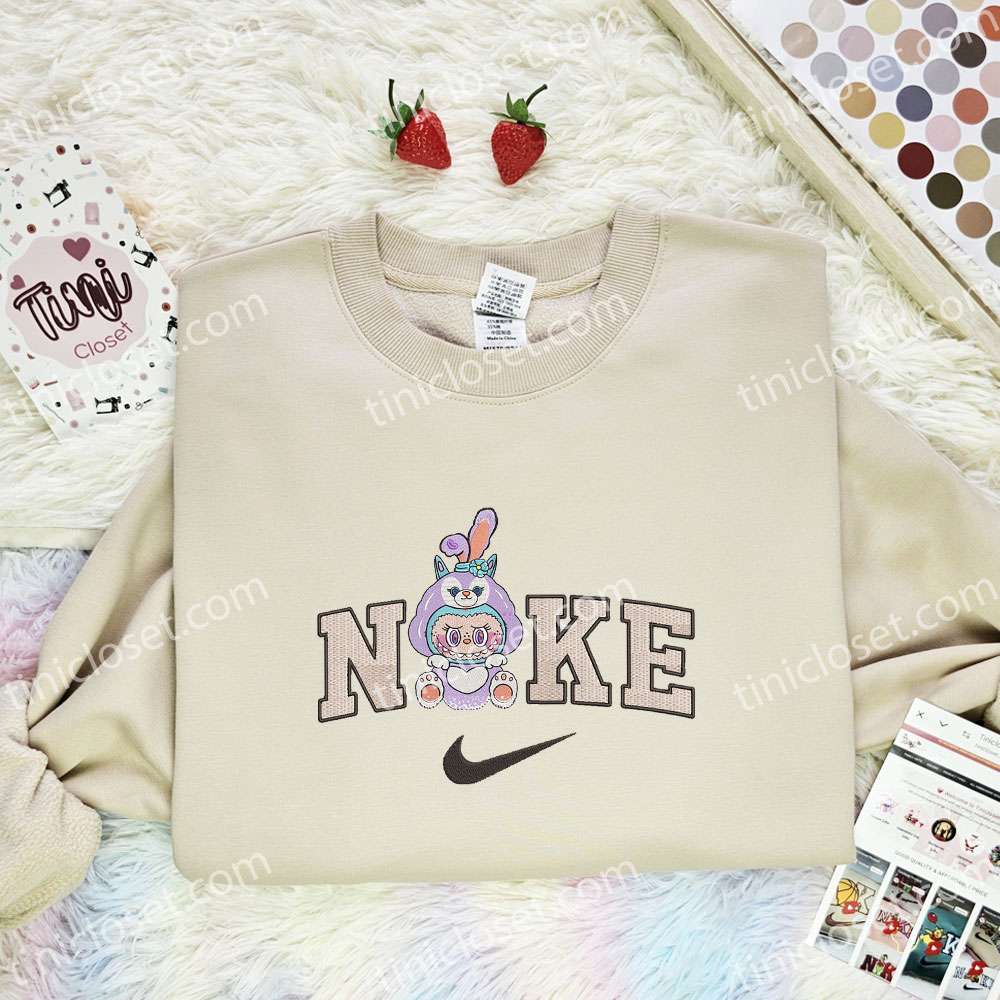 Labubu Bunny Embroidered Shirt, Art Toy Embroidered Hoodie, Best Gift Idea