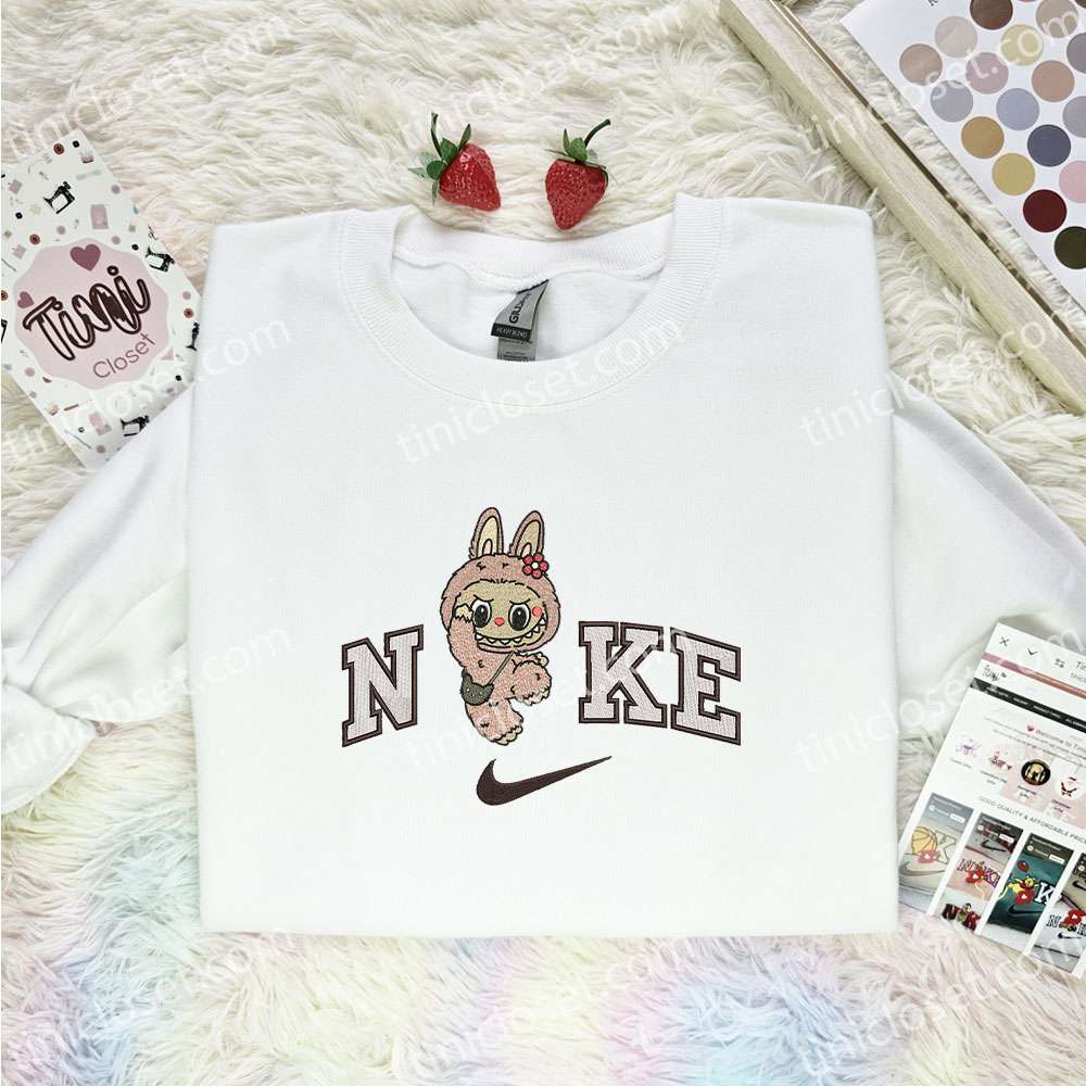 Labubu Bunny Girl Embroidered Shirt, Art Toy Embroidered Hoodie, Best Gift Idea