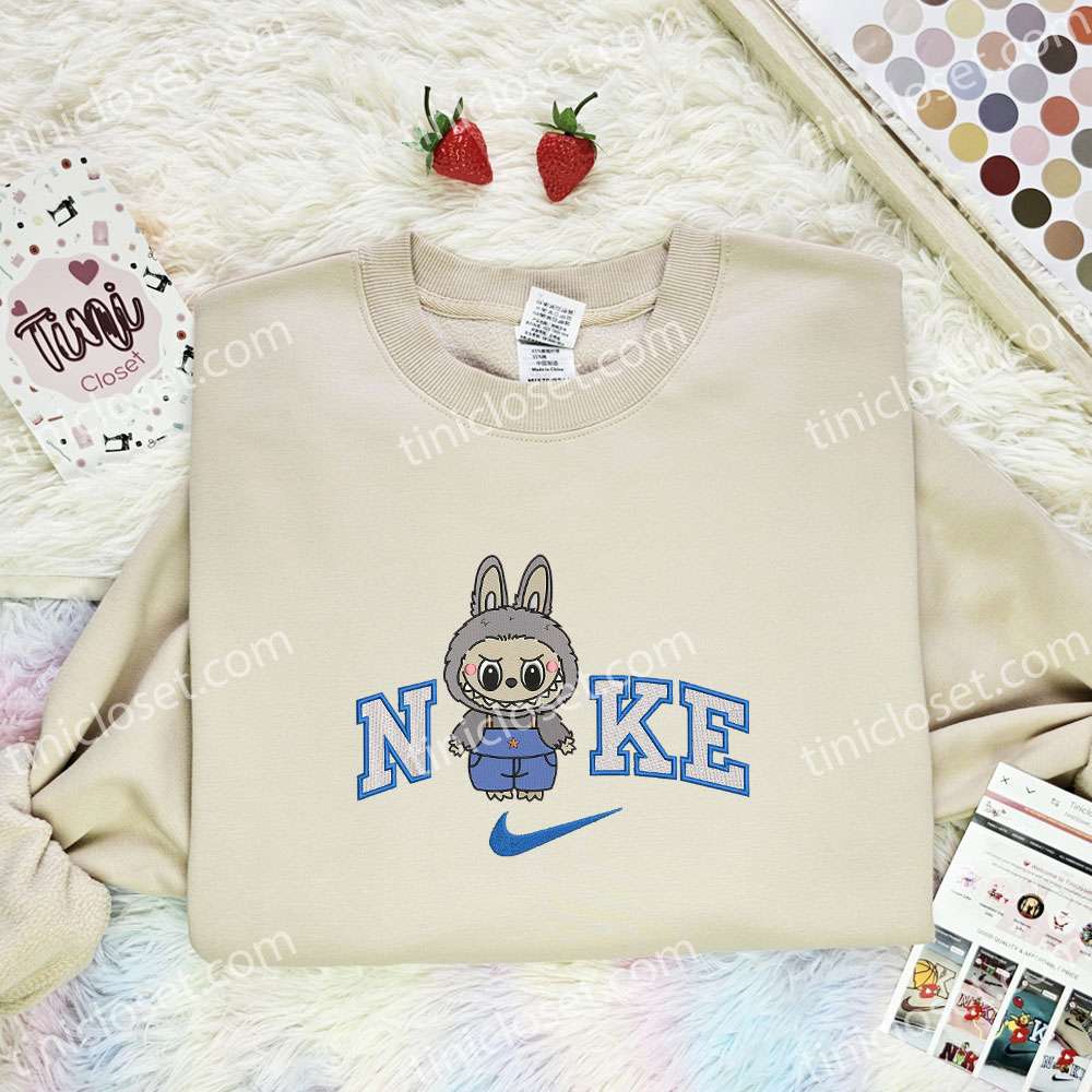 Labubu Bunny Monster Embroidered Shirt, Art Toy Embroidered Hoodie, Best Gift Idea