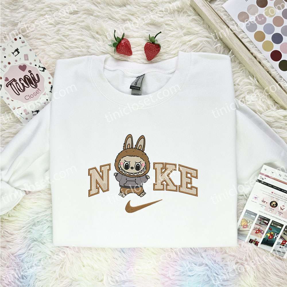 Labubu Creepy Cute Embroidered Shirt, Art Toy Embroidered Hoodie, Best Gift Idea