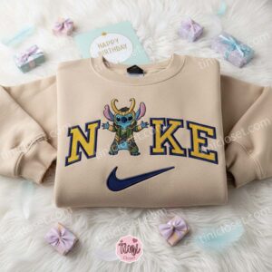 Stitch Loki Marvel Embroidered Shirt, Movie Characters Embroidered Sweatshirt, Unique Gifts for Family and Friends