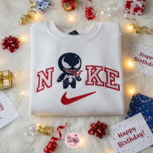 Stitch Cosplay Venom Marvel Embroidered Shirt, Movie Embroidered Hoodie, Disney Characters Embroidered Sweatshirt