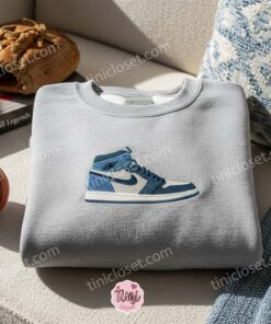 Sporty Sneaker Embroidered Shirt, Sports Embroidered Hoodie, Best Gift Idea