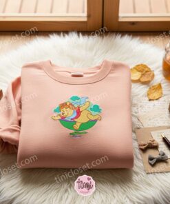 Vintage Style Flying Pooh Bear Crewneck, Cozy Gifts for Girlfriend, Embroidered Disney Character Sweatshirt 2 Vintage Style Flying Pooh Bear Crewneck, Cozy Gifts for Girlfriend, Embroidered Disney Character Sweatshirt (2)