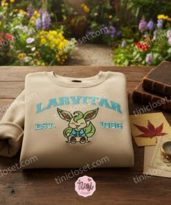 Larvitar Est 1996 Embroidered Shirt, Kawaii Pokemon Sweatshirt, Sending A Hug Gift (1)
