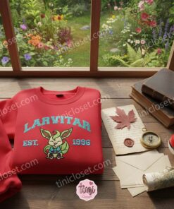 Larvitar Est 1996 Embroidered Shirt, Kawaii Pokemon Sweatshirt, Sending A Hug Gift