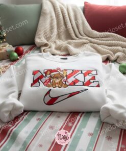Snowy Stitch Santa Hat Candy Cane Embroidered Hoodie, Merry Stitchmas Winter Wonderland Sweatshirt, Festive Disney Holiday Apparel, Gift for Him 2 169 (3)