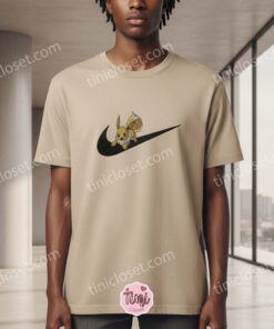 Custom Eevee Embroidered Sweatshirt, Swoosh Pokemon Crewneck, Anime Streetwear Hoodie (3)
