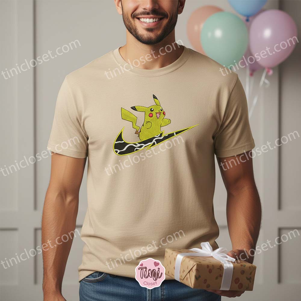 Embroidered Pikachu Lightning Bolt Sweatshirt, Cute Crewneck for Pokemon Lovers, Anime Hoodie Gift Embroidered Pikachu Lightning Bolt Sweatshirt, Cute Crewneck for Pokemon Lovers, Anime Hoodie Gift