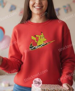 Embroidered Pikachu Lightning Bolt Sweatshirt, Cute Crewneck for Pokemon Lovers, Anime Hoodie Gift 2 Embroidered Pikachu Lightning Bolt Sweatshirt, Cute Crewneck for Pokemon Lovers, Anime Hoodie Gift (2)