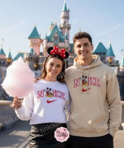 Mickey Mouse Holding Easter Basket Embroidered Tee, Mickey Mouse Easter Embroidered Sweatshirt, Embroidered Disney Egg Hunt Hoodie (1)