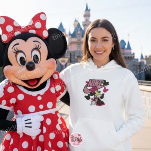 Cute Pink Minnie Mouse Embroidered Crewneck, Embroidered Disney Character Shirt, Girls Disney Trip Outfit (3)