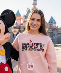 Mickey and Minnie Love Embroidered Crewneck, Valentine’s Day Mickey Embroidered Hoodie, Romantic Disney Gift for Her Him (3)