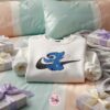 Stitch Swoosh Embroidered Hoodie, Custom Sporty Experiment 626 Sweatshirt, Ohana Means Family Crewneck, Disney Gift for Him Her