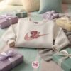 Angel Swoosh Heart Embroidered Hoodie, Custom Experiment 624 Sweatshirt, Disney Anniversary Couple Shirt, Valentine Gift for Her