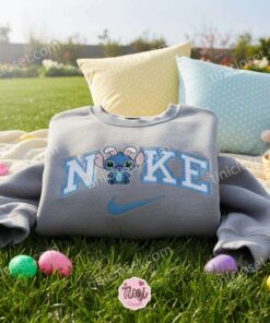 Baby Stitch Easter Bunny Ears Embroidered Hoodie, Tiny Bunny Experiment 626 Sweatshirt, Cute Spring Holiday Apparel, Gift for Him Her (3)