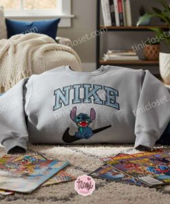 Classic Stitch Sitting on Swoosh Embroidered Hoodie, Sporty Experiment 626 Sweatshirt, Disney Athletic Magic Apparel, Gift for Him Her (2)