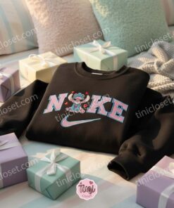 Cozy Angel in Winter Sweater Embroidered Hoodie, Custom Experiment 624 Swoosh Shirt, Valentine's Day Disney Gift, Minimalist Ohana Crewneck (3)