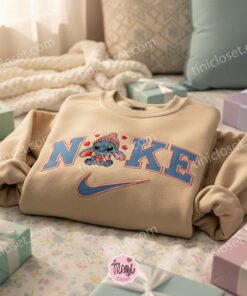 Cozy Stitch in Winter Sweater Embroidered Hoodie, Custom Experiment 626 Swoosh Shirt, Valentine's Day Disney Gift, Minimalist Ohana Crewneck (3)