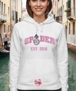 Ghost Spider Gwen Stacy Embroidered Crewneck, Custom Gwen Stacy & Peter Parker Chibi Tee, Spider Man & Ghost Spider Embroidered Hoodie, Minimalist Marvel Fan Gift (2)