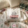 Merry Christmas Grinch Embroidered Hoodie, Grinch Face with Santa Hat Sweatshirt, Holiday Movie Fan Disney Crewneck, Gift for Him Her
